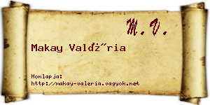 Makay Valéria névjegykártya